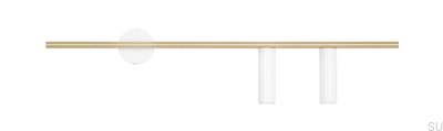 Trevo 2 Wandleuchte in Messing und Weiß (rechts)