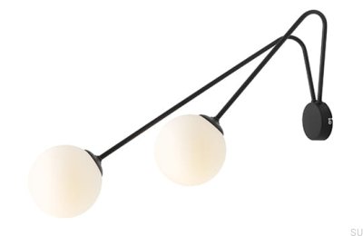 Holm 2 L Metall-Wandleuchte in Schwarz