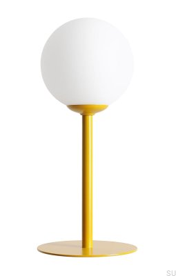 Schreibtischlampe Pinne aus Metall in Senfgelb