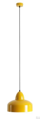 Como Senffarbene Hängelampe aus Metall