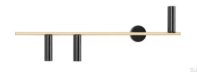 Trevo 3 Messing-Wandleuchte mit Schwarz (links)