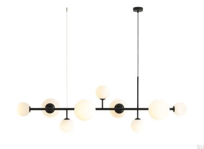 Hängelampe Dione 9 aus schwarzem Metall