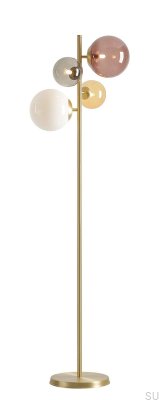 Bloom Mehrfarbige Stehlampe aus Messing