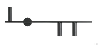 Trevo 3 Metall-Wandleuchte in Schwarz (rechts)