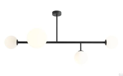 Deckenleuchte Dione 4 Metall Schwarz