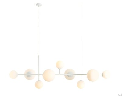 Hängelampe Dione 9 aus weißem Metall