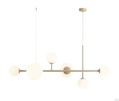 Hängelampe Dione 6 aus Metall in Beige