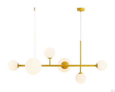 Dione 6 Senffarbene Hängelampe aus Metall