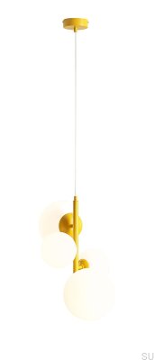 Bloom 4 Senffarbene Hängelampe aus Metall