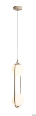 Hängelampe Riva 2 aus Metall in Beige
