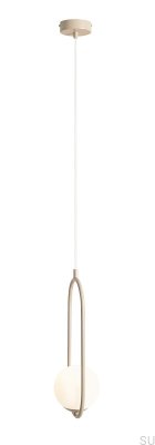 Hängelampe Riva aus Metall in Beige