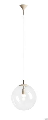 Globe Hängelampe aus Metall in Beige