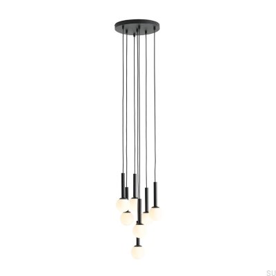 Riu 7 Ring Metall Schwarz Hängelampe