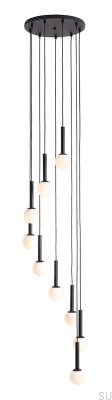Hängelampe Riu 9 Ring Metal Black