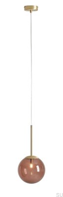 Bosso Mini 20 Mehrfarbige Pendelleuchte aus Messing in Schokocreme