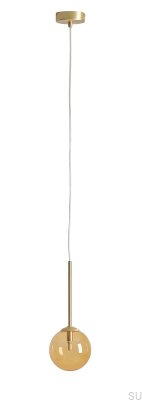 Bosso Mini 14 Pendelleuchte aus mehrfarbigem orangefarbenem Messing