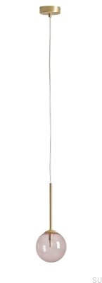 Bosso Mini 14 Hängelampe aus Messing in mehrfarbigem Altrosa