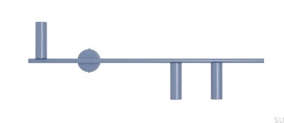 Trevo 3 Metallblaue Wandleuchte (rechts)
