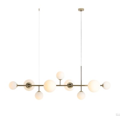 Hängelampe Dione 9 aus Metall in Gold