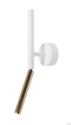 Stick Wandleuchte aus weißem und goldenem Metall