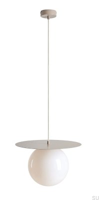 Loop L Hängelampe aus Metall in Beige