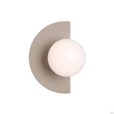Loop Wandleuchte aus Metall in Beige