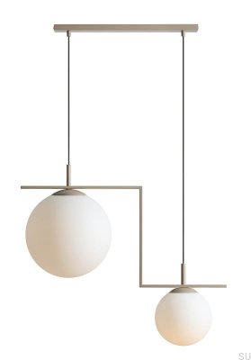 Hängelampe Zac 2 aus Metall in Beige