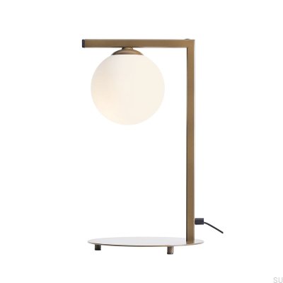 Schreibtischlampe Zac aus Metall in Beige