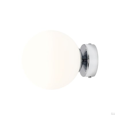 Wandleuchte Ball S Metall Silber Chrom