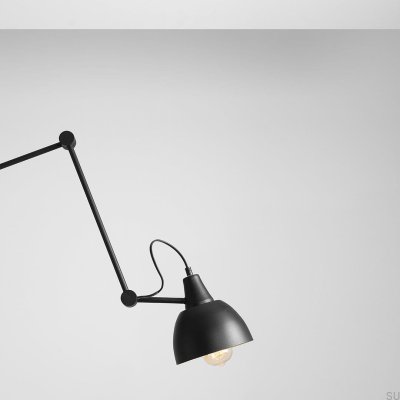 Aida Stehlampe Metall Schwarz (goldener Schirm in der Mitte)