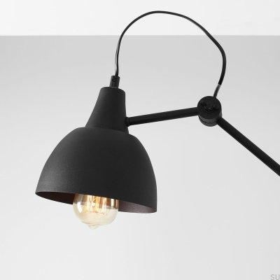 Aida 2 Wandleuchte aus schwarzem Metall
