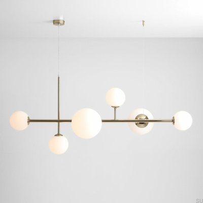 Hängelampe Dione 6 aus Metall in Gold