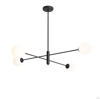 Homme 4 Metall-Deckenleuchte in Schwarz