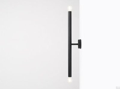 Tubo 2 S Wandleuchte Metall Schwarz