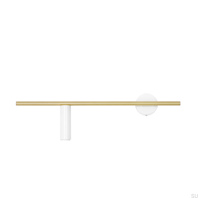 Trevo Wandlampe in Messing und Weiß (links)