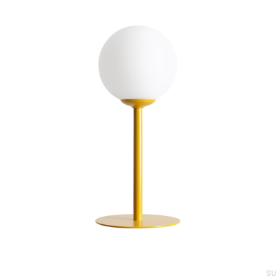 Schreibtischlampe Pinne aus Metall in Senfgelb