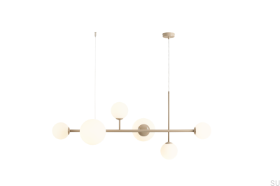 Hängelampe Dione 6 aus Metall in Beige