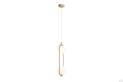Hängelampe Riva 2 aus Metall in Beige
