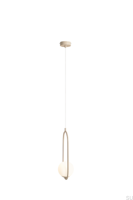 Hängelampe Riva aus Metall in Beige