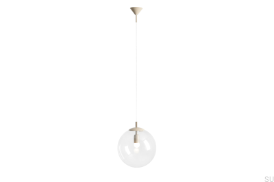 Globe Hängelampe aus Metall in Beige