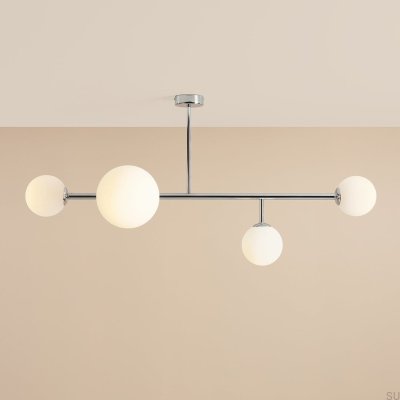 Deckenleuchte Dione 4 Metall Silber Chrom