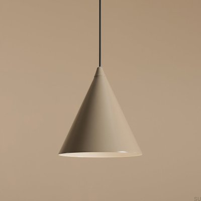 Hängelampe Form Metall Beige
