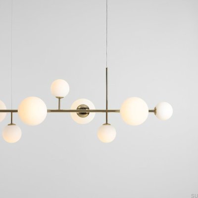 Hängelampe Dione 9 aus Metall in Gold