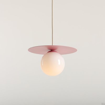 Loop S Metall-Hängelampe in Rosa