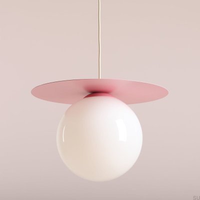 Loop L Hängelampe aus rosa Metall