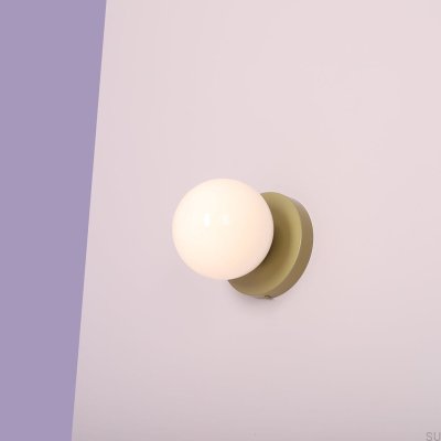 Ball II S Metall-Pistazie-Wandleuchte