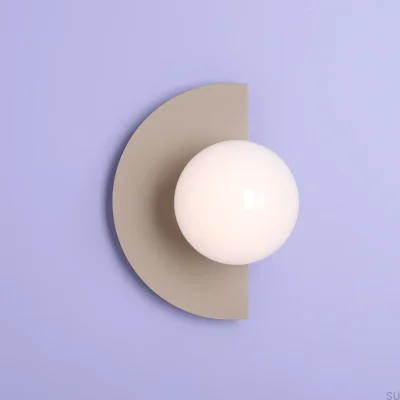 Loop Wandleuchte aus Metall in Beige