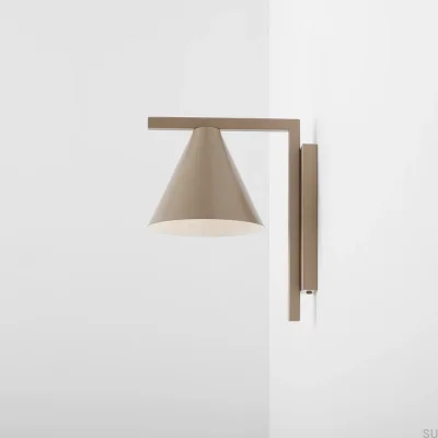 Form Wandleuchte aus Metall in Beige