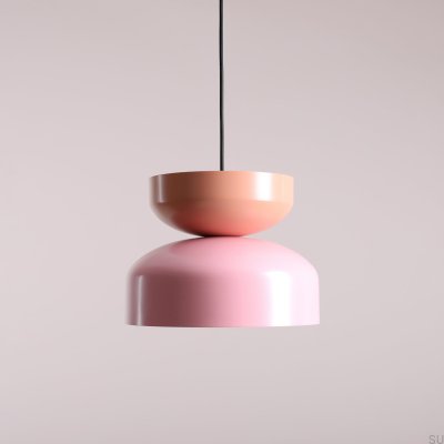Tula Metall-Hängelampe, Rosa mit Koralle