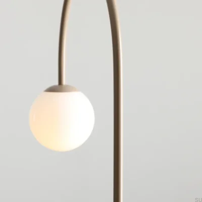 Una Stehleuchte Metall Beige